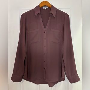 Express Slim Fit Portofino Shirt in Mauve/Purple (size: M)
